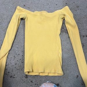 Yellow hollister off the shoulder shirt